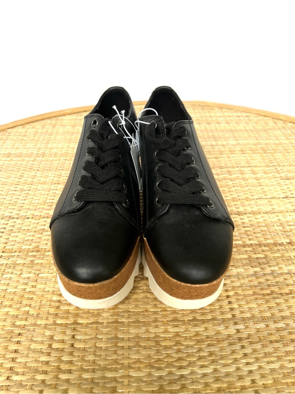 Mission Supply Co. Juniper Platform Lace-up Oxford Vegan Leather Black 6.5 NEW